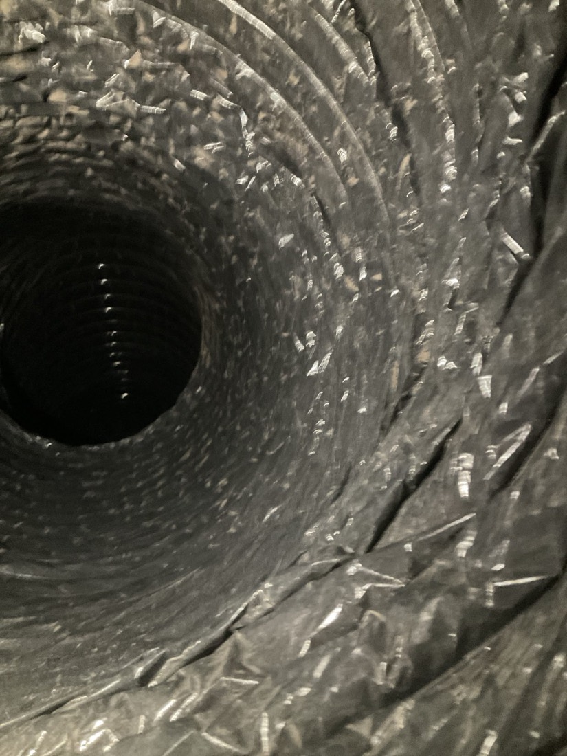 Detailed view of cleaned blower wheel fins after professional duct cleaning.